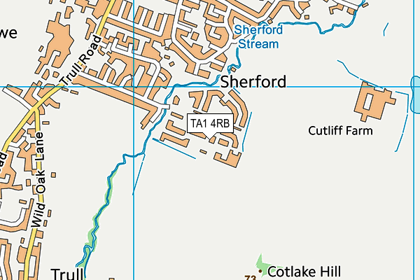 TA1 4RB map - OS VectorMap District (Ordnance Survey)