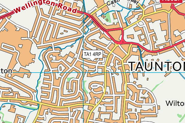 TA1 4RP map - OS VectorMap District (Ordnance Survey)