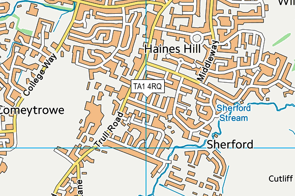 TA1 4RQ map - OS VectorMap District (Ordnance Survey)