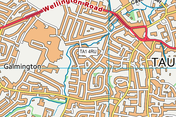 TA1 4RU map - OS VectorMap District (Ordnance Survey)