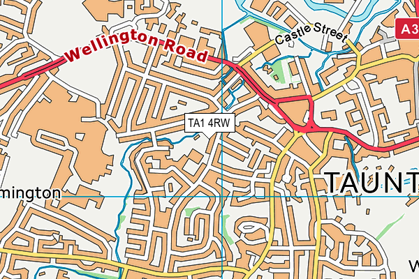 TA1 4RW map - OS VectorMap District (Ordnance Survey)