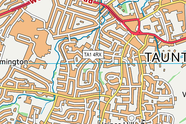 TA1 4RX map - OS VectorMap District (Ordnance Survey)