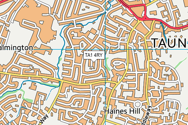 TA1 4RY map - OS VectorMap District (Ordnance Survey)