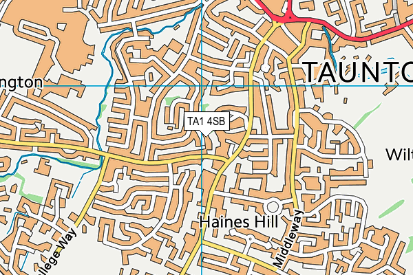 TA1 4SB map - OS VectorMap District (Ordnance Survey)