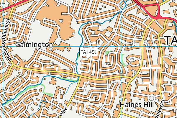 TA1 4SJ map - OS VectorMap District (Ordnance Survey)