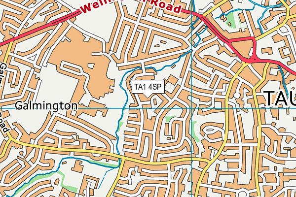 TA1 4SP map - OS VectorMap District (Ordnance Survey)