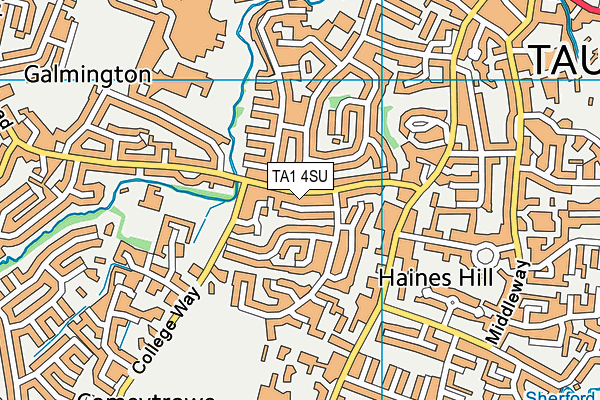 TA1 4SU map - OS VectorMap District (Ordnance Survey)