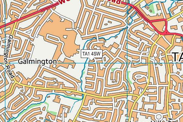 TA1 4SW map - OS VectorMap District (Ordnance Survey)