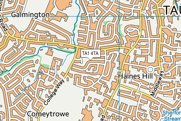 TA1 4TA map - OS VectorMap District (Ordnance Survey)