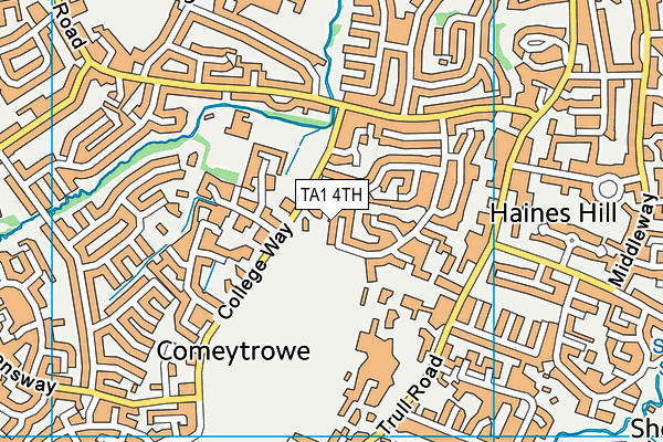 TA1 4TH map - OS VectorMap District (Ordnance Survey)