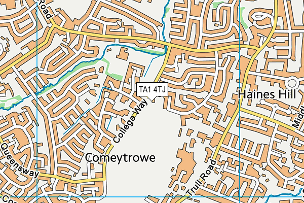 TA1 4TJ map - OS VectorMap District (Ordnance Survey)