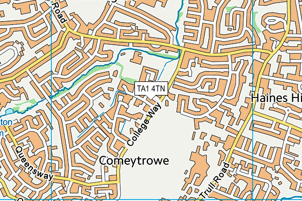 TA1 4TN map - OS VectorMap District (Ordnance Survey)