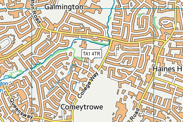 TA1 4TR map - OS VectorMap District (Ordnance Survey)