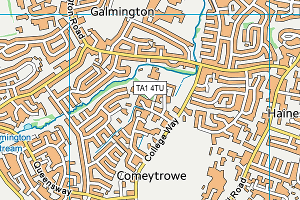 Bishop Henderson Church of England Primary School, Taunton map (TA1 4TU) - OS VectorMap District (Ordnance Survey)