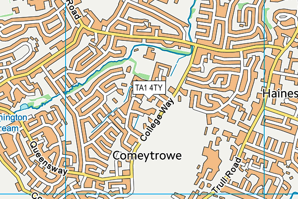 TA1 4TY map - OS VectorMap District (Ordnance Survey)