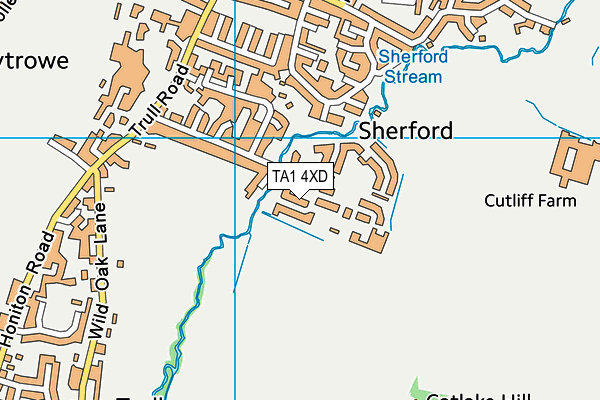 TA1 4XD map - OS VectorMap District (Ordnance Survey)