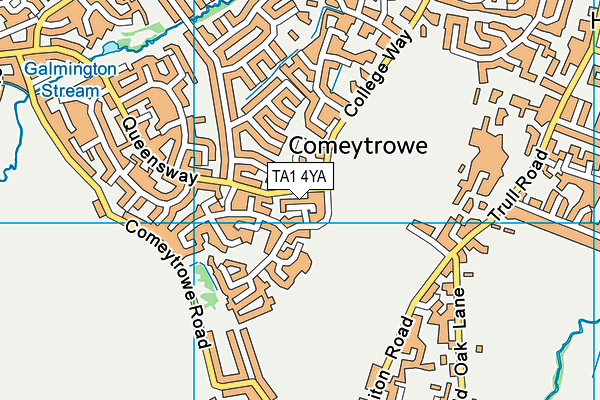 TA1 4YA map - OS VectorMap District (Ordnance Survey)