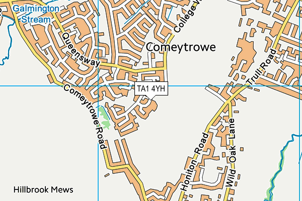 TA1 4YH map - OS VectorMap District (Ordnance Survey)