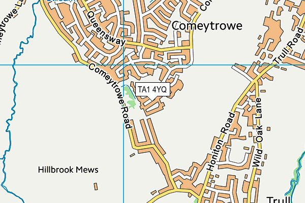 TA1 4YQ map - OS VectorMap District (Ordnance Survey)