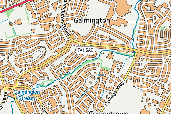 TA1 5AE map - OS VectorMap District (Ordnance Survey)