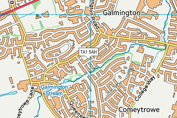 TA1 5AH map - OS VectorMap District (Ordnance Survey)