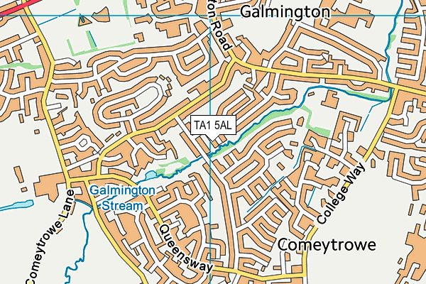 TA1 5AL map - OS VectorMap District (Ordnance Survey)