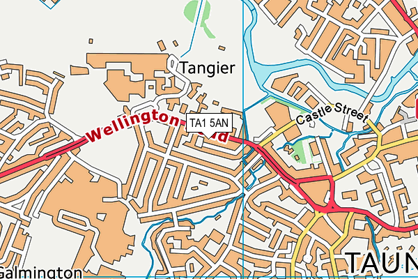 TA1 5AN map - OS VectorMap District (Ordnance Survey)