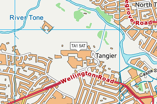 TA1 5AT map - OS VectorMap District (Ordnance Survey)