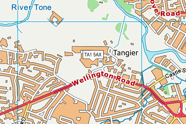 Bridgwater & Taunton College (Taunton Centre) map (TA1 5AX) - OS VectorMap District (Ordnance Survey)