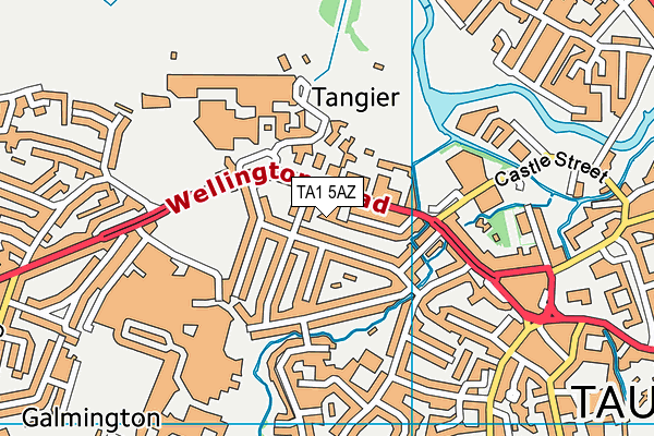 TA1 5AZ map - OS VectorMap District (Ordnance Survey)
