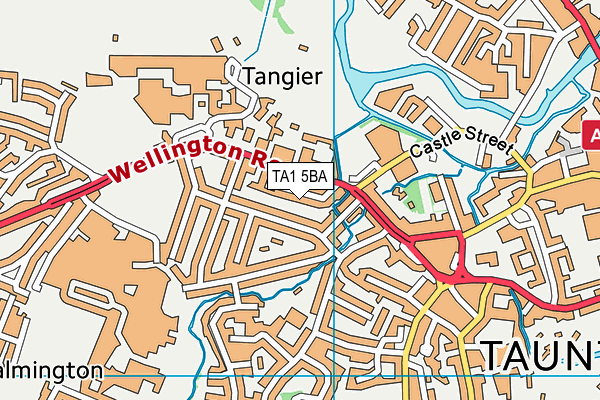 TA1 5BA map - OS VectorMap District (Ordnance Survey)