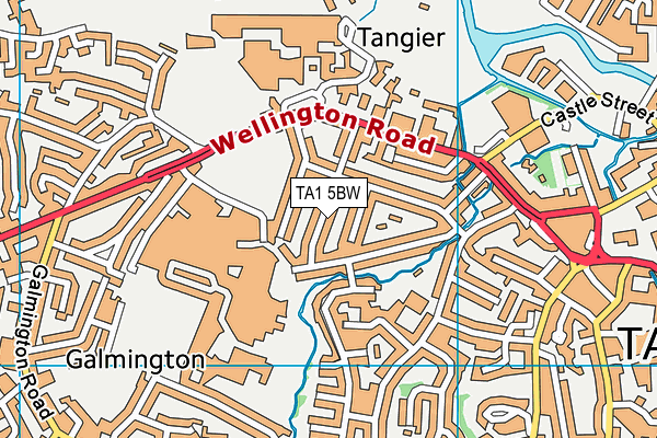 TA1 5BW map - OS VectorMap District (Ordnance Survey)