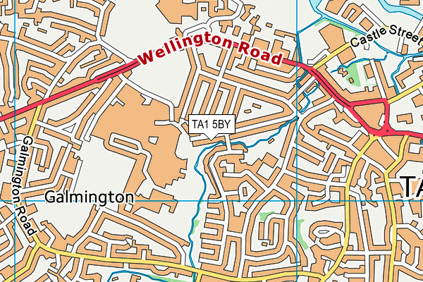 TA1 5BY map - OS VectorMap District (Ordnance Survey)