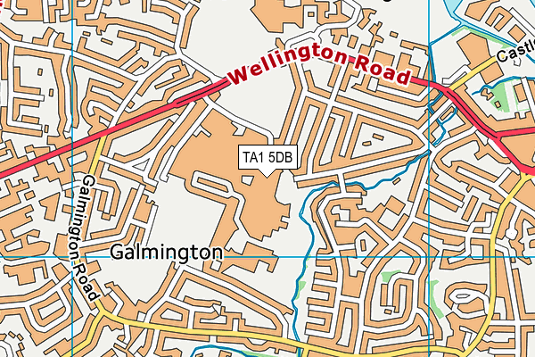 TA1 5DB map - OS VectorMap District (Ordnance Survey)