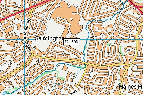 TA1 5DD map - OS VectorMap District (Ordnance Survey)