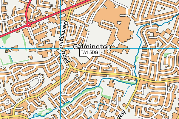 TA1 5DG map - OS VectorMap District (Ordnance Survey)