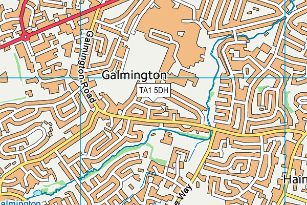 TA1 5DH map - OS VectorMap District (Ordnance Survey)