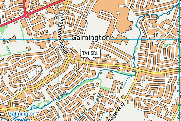 TA1 5DL map - OS VectorMap District (Ordnance Survey)