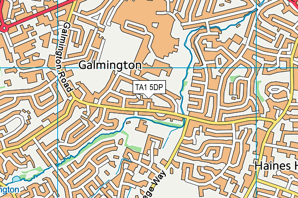 TA1 5DP map - OS VectorMap District (Ordnance Survey)