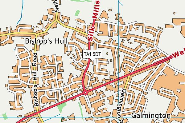 TA1 5DT map - OS VectorMap District (Ordnance Survey)