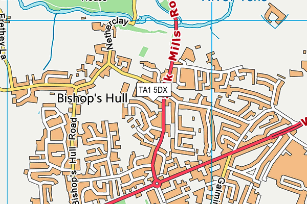 TA1 5DX map - OS VectorMap District (Ordnance Survey)