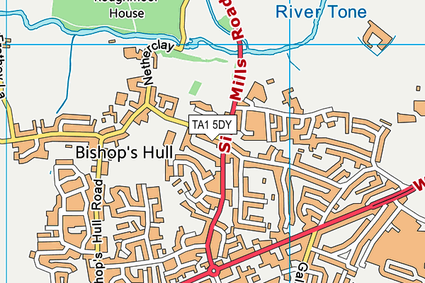 TA1 5DY map - OS VectorMap District (Ordnance Survey)