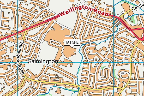 TA1 5FE map - OS VectorMap District (Ordnance Survey)