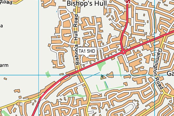 TA1 5HD map - OS VectorMap District (Ordnance Survey)