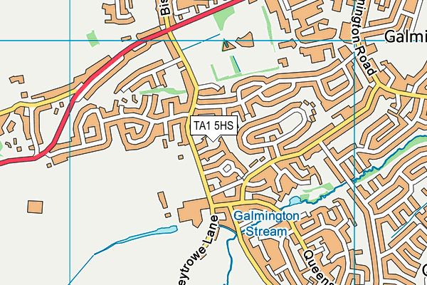 TA1 5HS map - OS VectorMap District (Ordnance Survey)