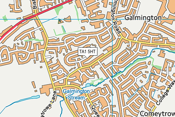 TA1 5HT map - OS VectorMap District (Ordnance Survey)