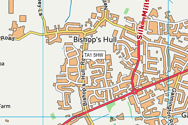 TA1 5HW map - OS VectorMap District (Ordnance Survey)