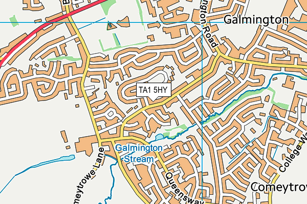 TA1 5HY map - OS VectorMap District (Ordnance Survey)