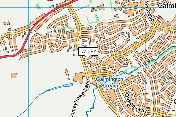 TA1 5HZ map - OS VectorMap District (Ordnance Survey)