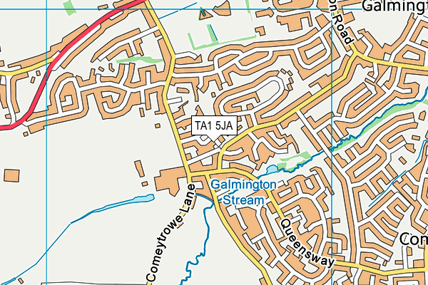 TA1 5JA map - OS VectorMap District (Ordnance Survey)